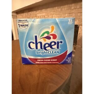 (1) Cheer Bright Clean‎ 15 Loads 26 ozs Fresh Scent Powder Laundry Detergent